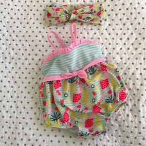 Swimsuit with matching headwrap!